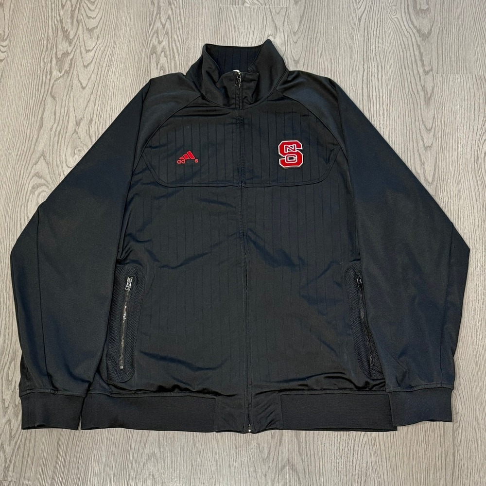 Adidas NC State Wolfpack Track Jacket Men's XL Full Zip Athletic Black